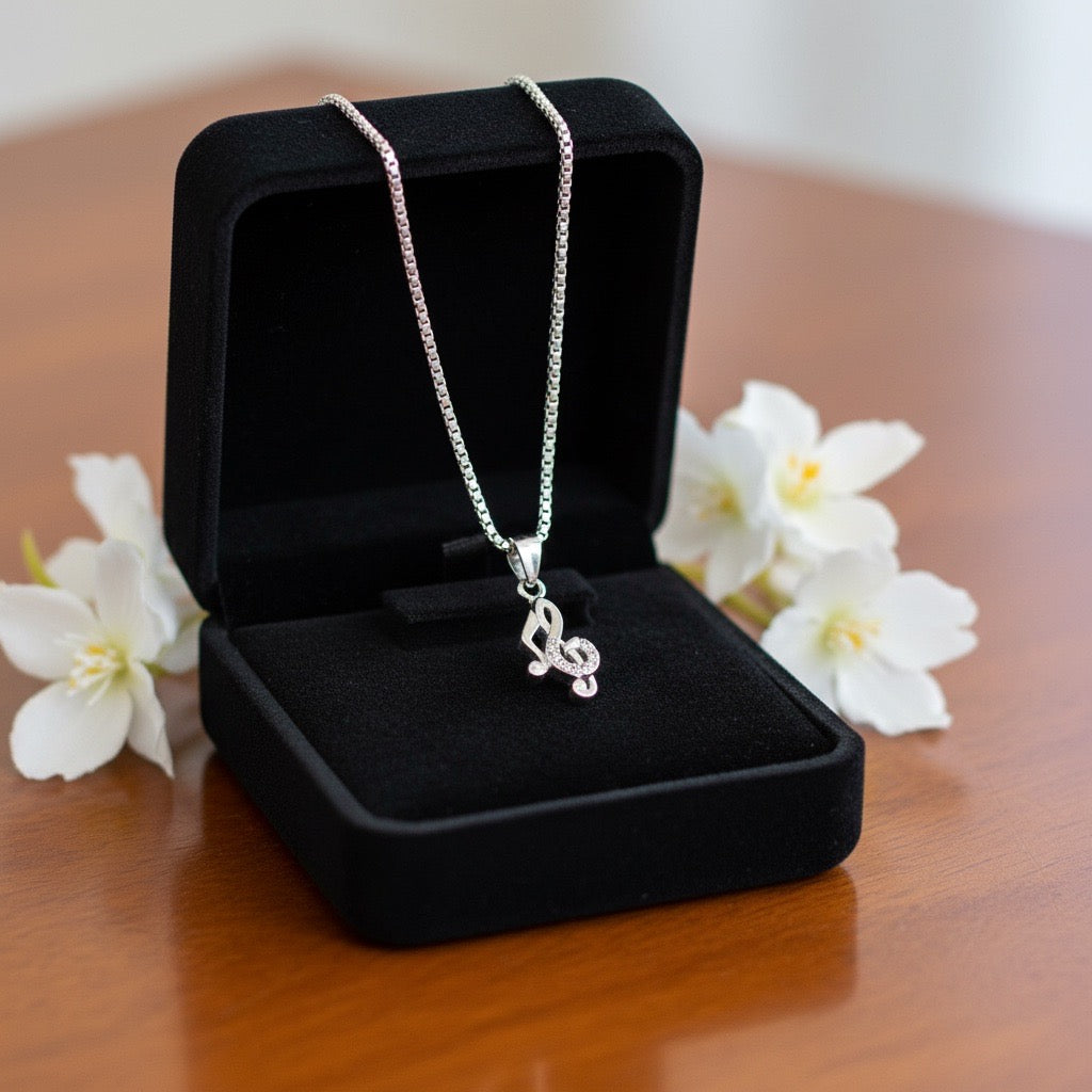 Melody Note Silver Pendant