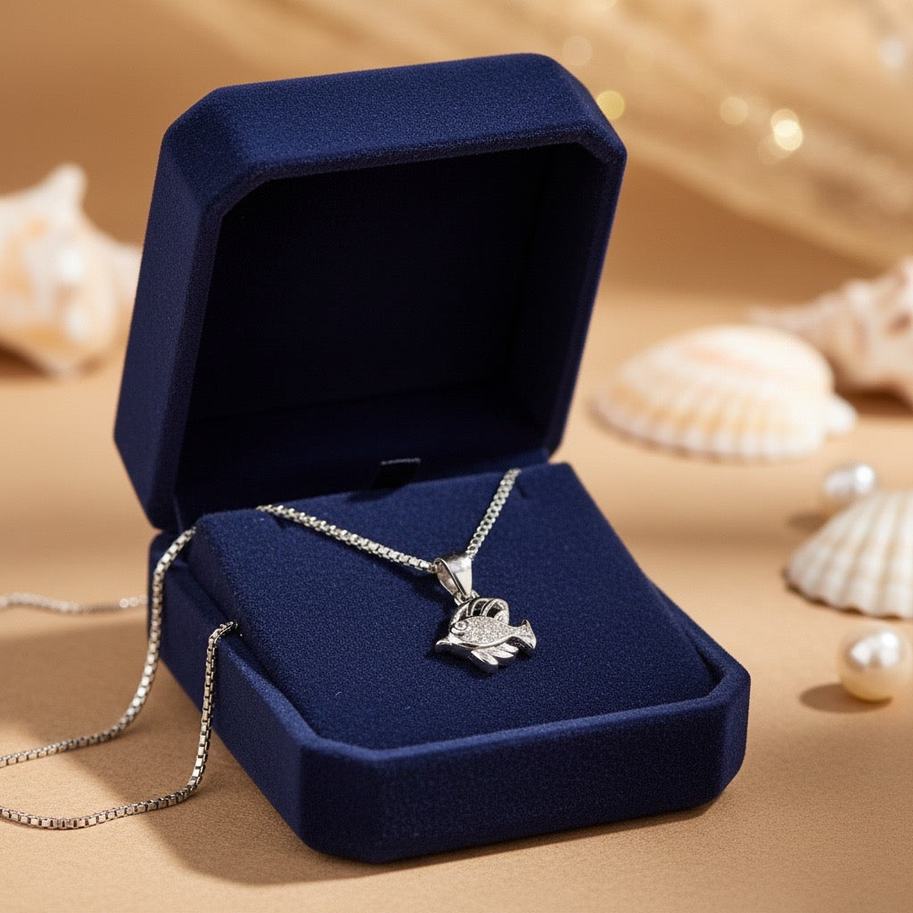 Graceful Fish Silver Pendant