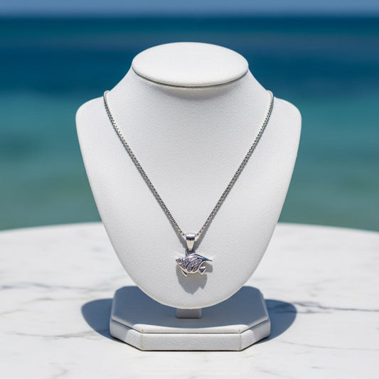 925 Sterling Silver Sparkling Fish Pendant
