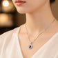 Floral Blue Stone Pendant in 925 Sterling Silver