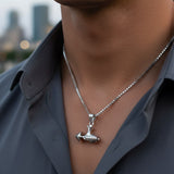 Men’s 925 Sterling Silver Dumbbell Pendant