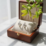 Men’s Classic Line-Pattern Silver Hoop Earrings