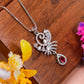 Royal Crescent Ruby Drop Silver Pendant