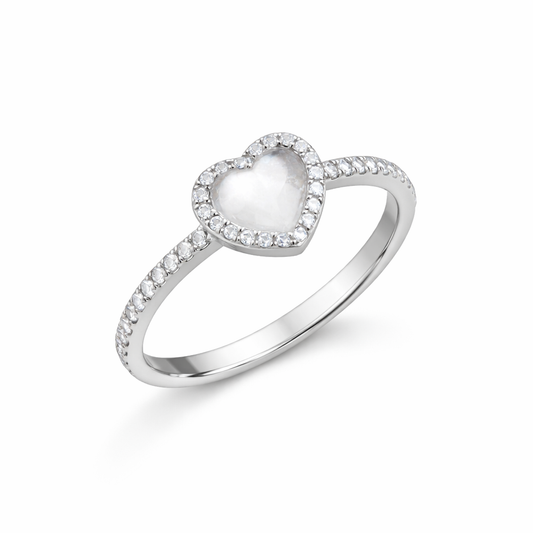 Eternal Heart Halo Silver Ring