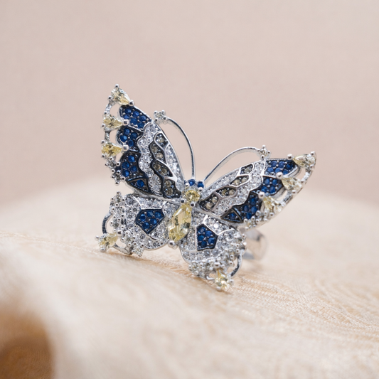 Royal Garden Butterfly Silver Ring