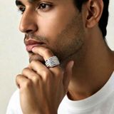 Imperial Grid Royale Silver Ring