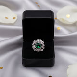 Emerald Crown Royale Silver Ring