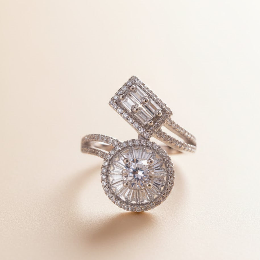 Imperial Dual Halo Brilliance Silver Ring