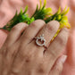 Delicate Bow Halo Silver Ring