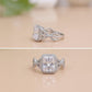Radiant Cushion Cut Silver Ring