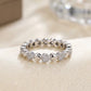 Heart Charm Eternity Silver Ring