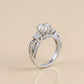 Royal Three-Stone Sparkle Silver Ring